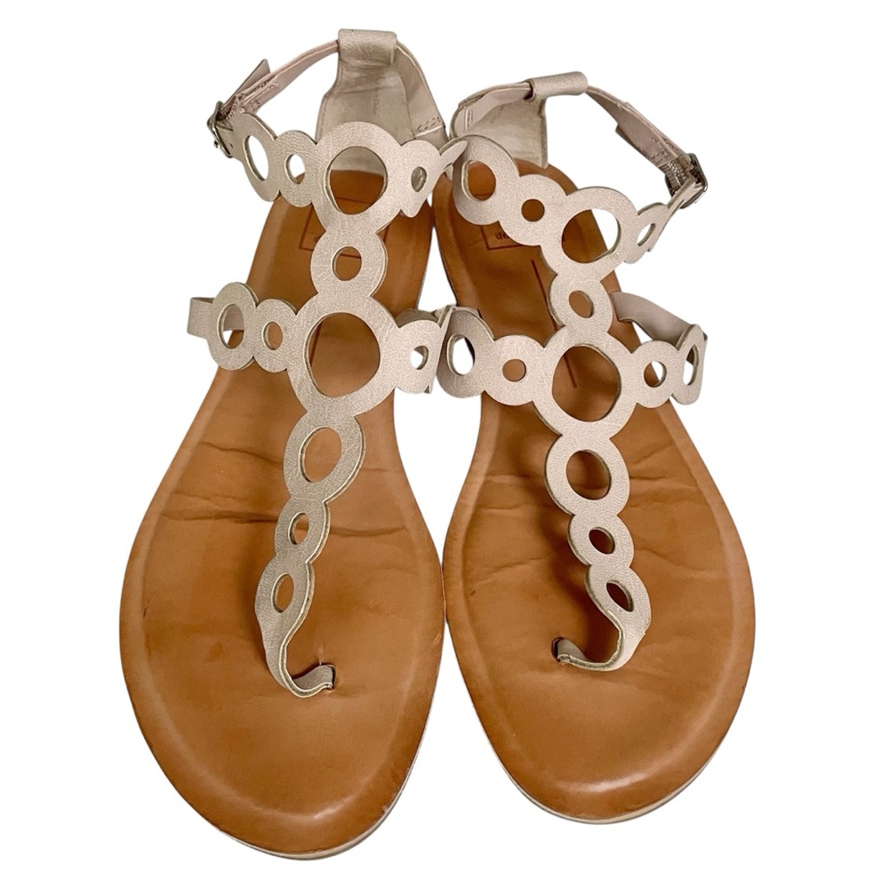 Dolce Vita Gladiator Thong Sandals Ankle Buckle Cutout Circles Size 9